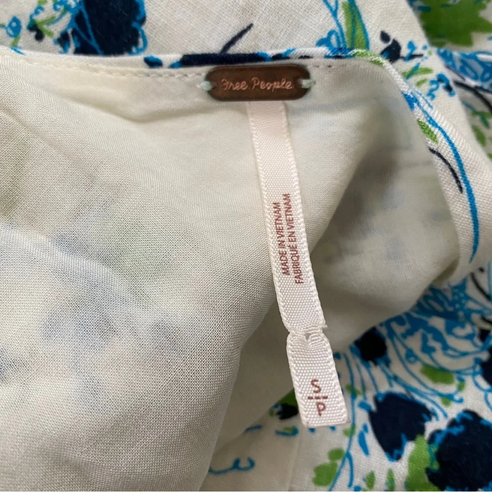 Free People All Mine Ivory floral mini dress size small